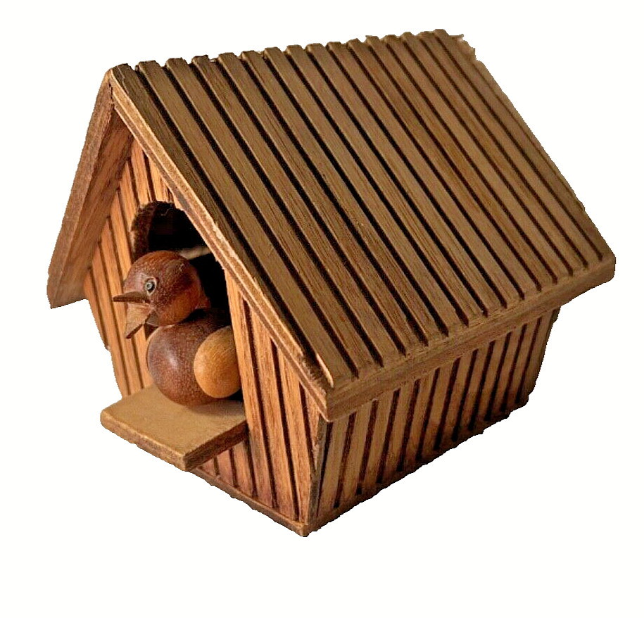 Music Box Wood Vintage Bird house small