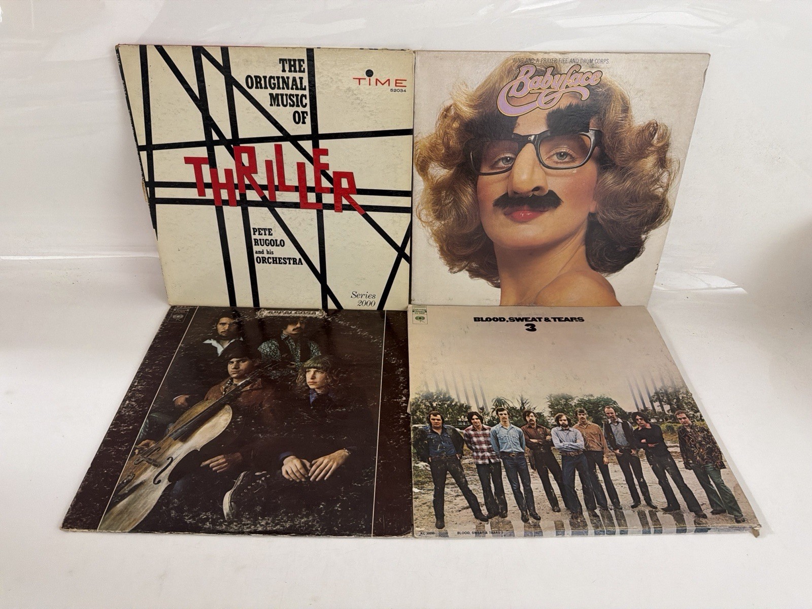 Lot 4 Vintage Vinyl LPs Blood Sweat & Tears Appaloosa Thriller Pete Rugolo
