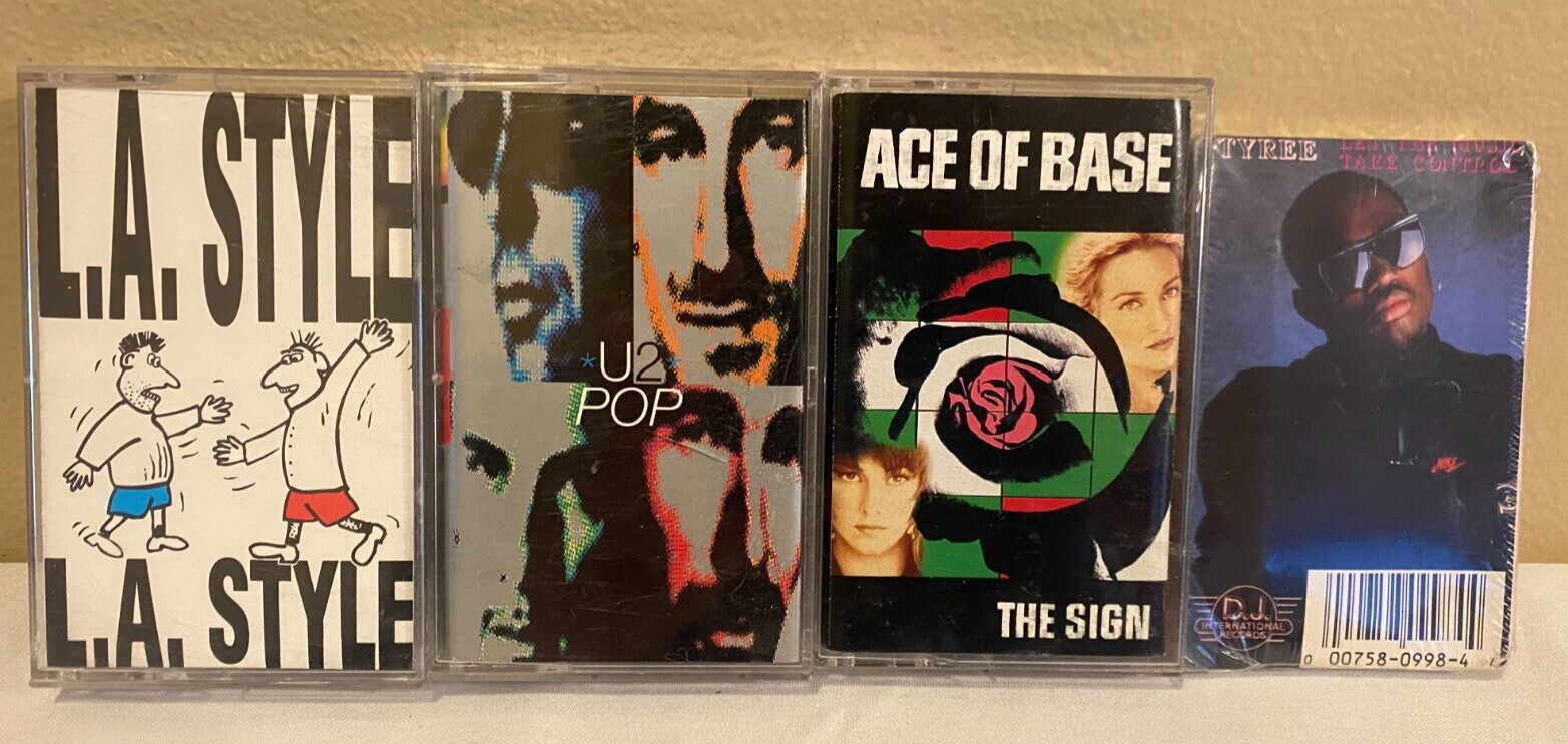 ( U2, Ace of Base, Tyree, & L.A. Style) 4 Cassette Tape Bundle