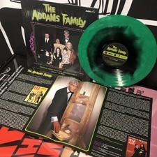 THE ADDAMS FAMILY Soundtrack GREEN & BLACK VINYL LP - New with Poster RARE OOP picture