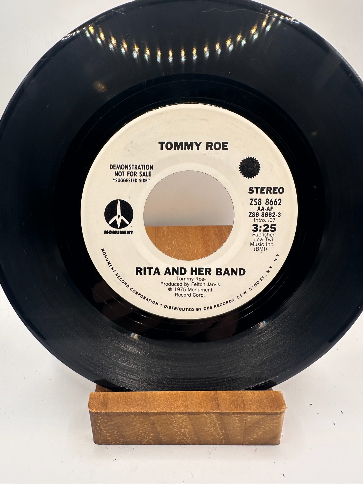TOMMY ROE - RITA AND HER BAND - MONUMENT 8662 PROMO - 45 VINYL 7\