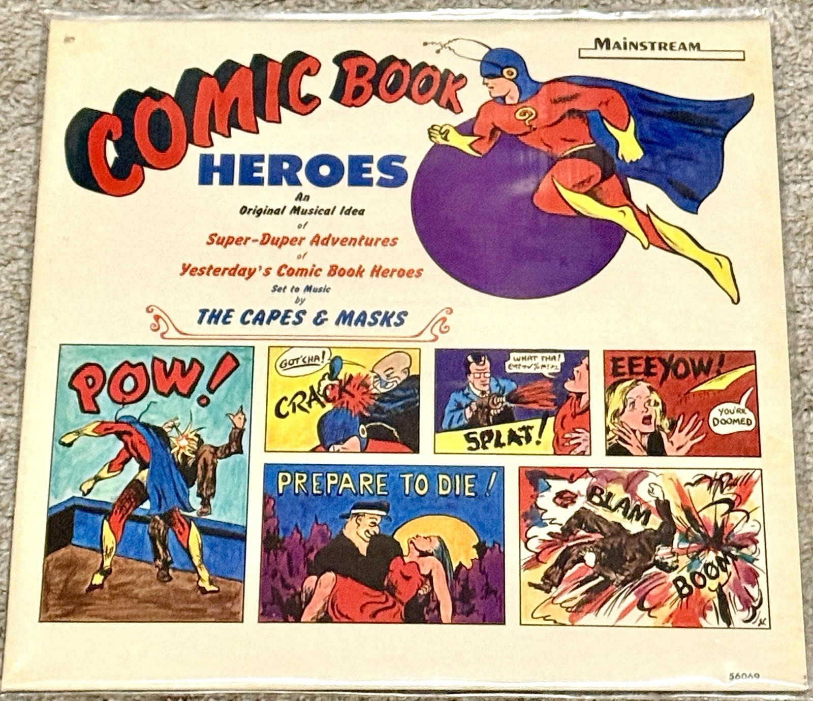 VTG 1966 The Capes & Masks Comic Book Heroes Vinyl LP Mainstream 56069 Mono