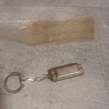 Hohner Mini Metal Harmonica Keychain Keyring, Silver & Gold Tone picture