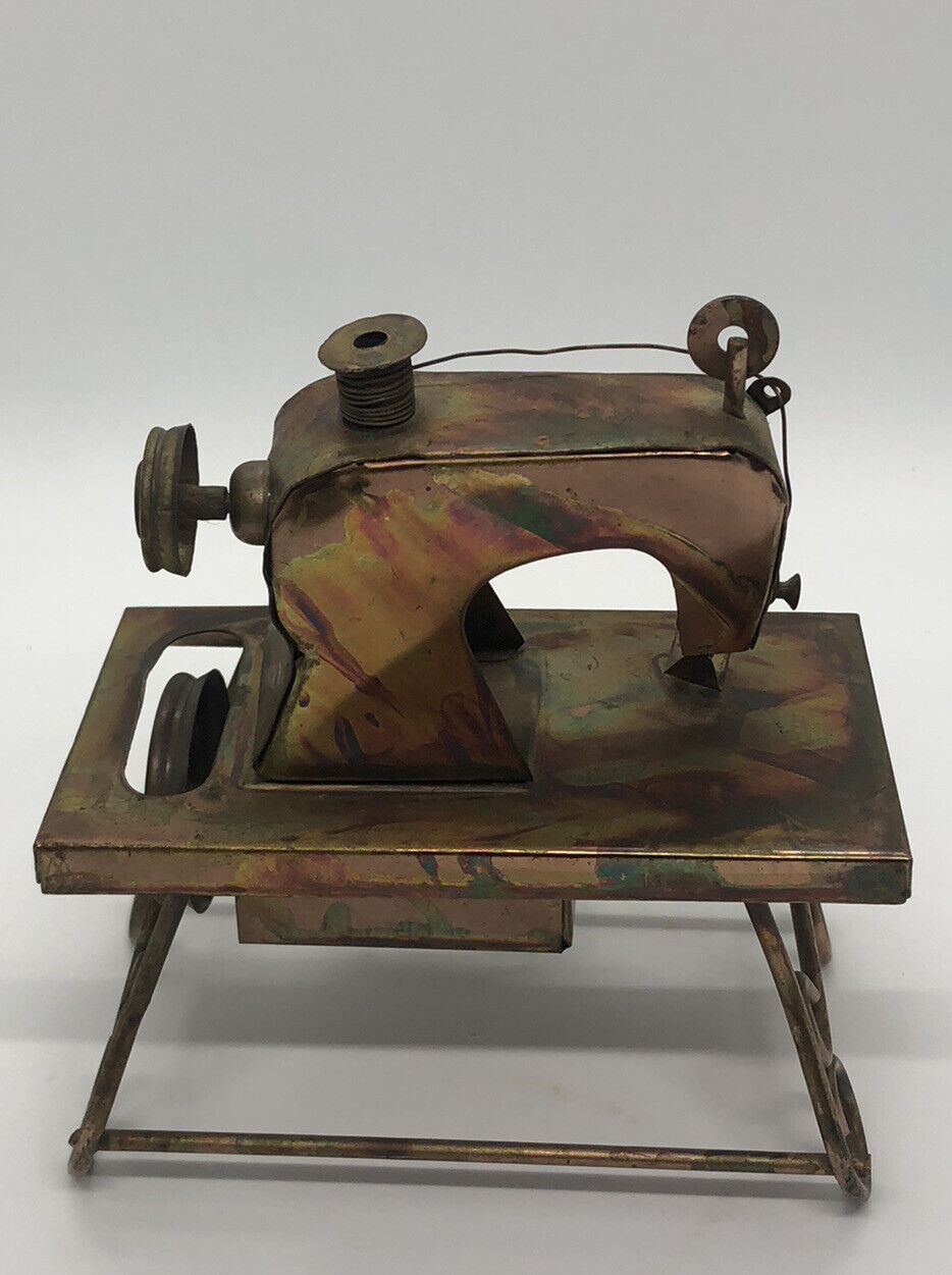 Vintage BERKELEY DESIGNS Copper/Metal MUSICAL BOX Sewing Machine
