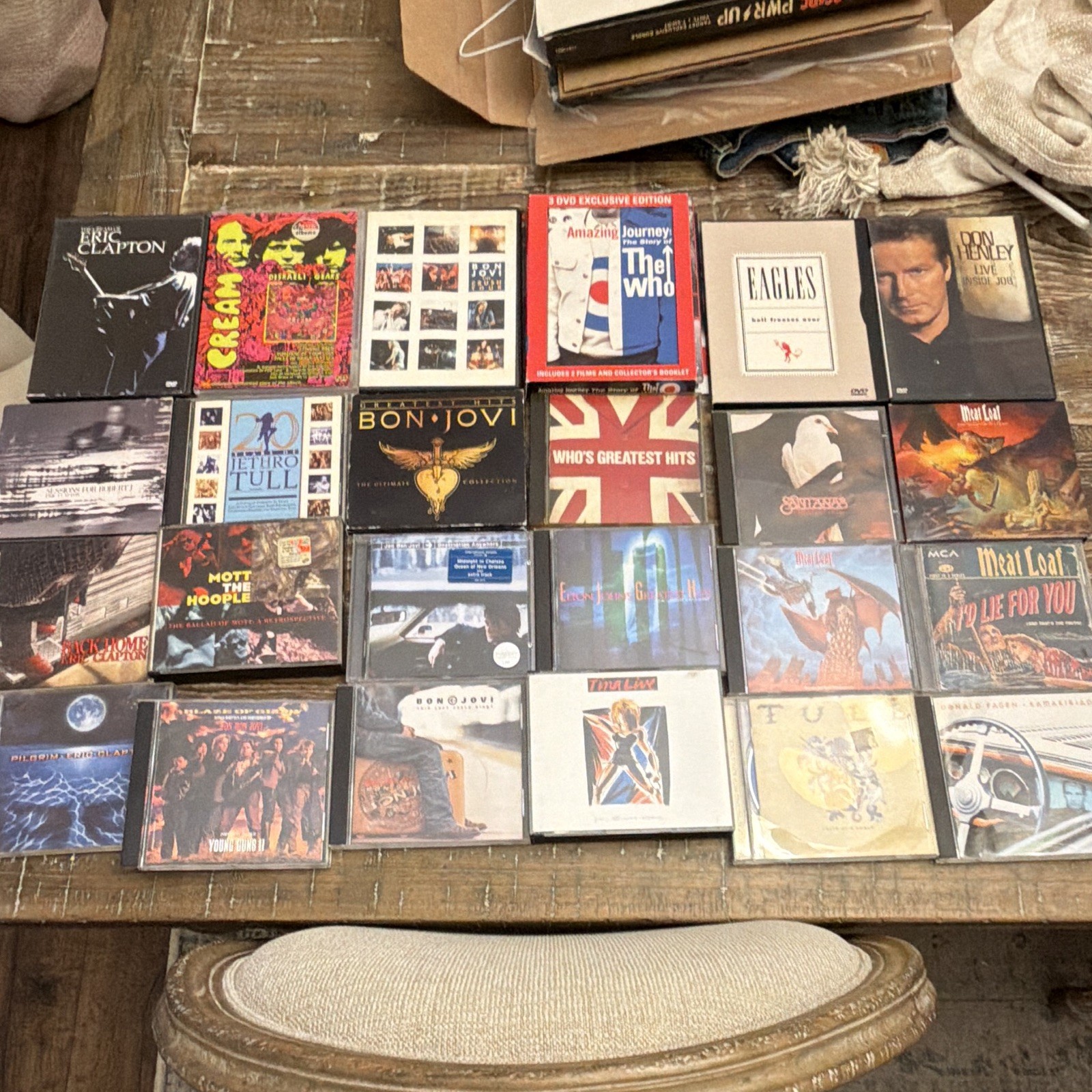 18 cd / 6 dvd Classic Rock Lot Eagles The Who Cream Clapton Bon Jovi Meat Loaf 
