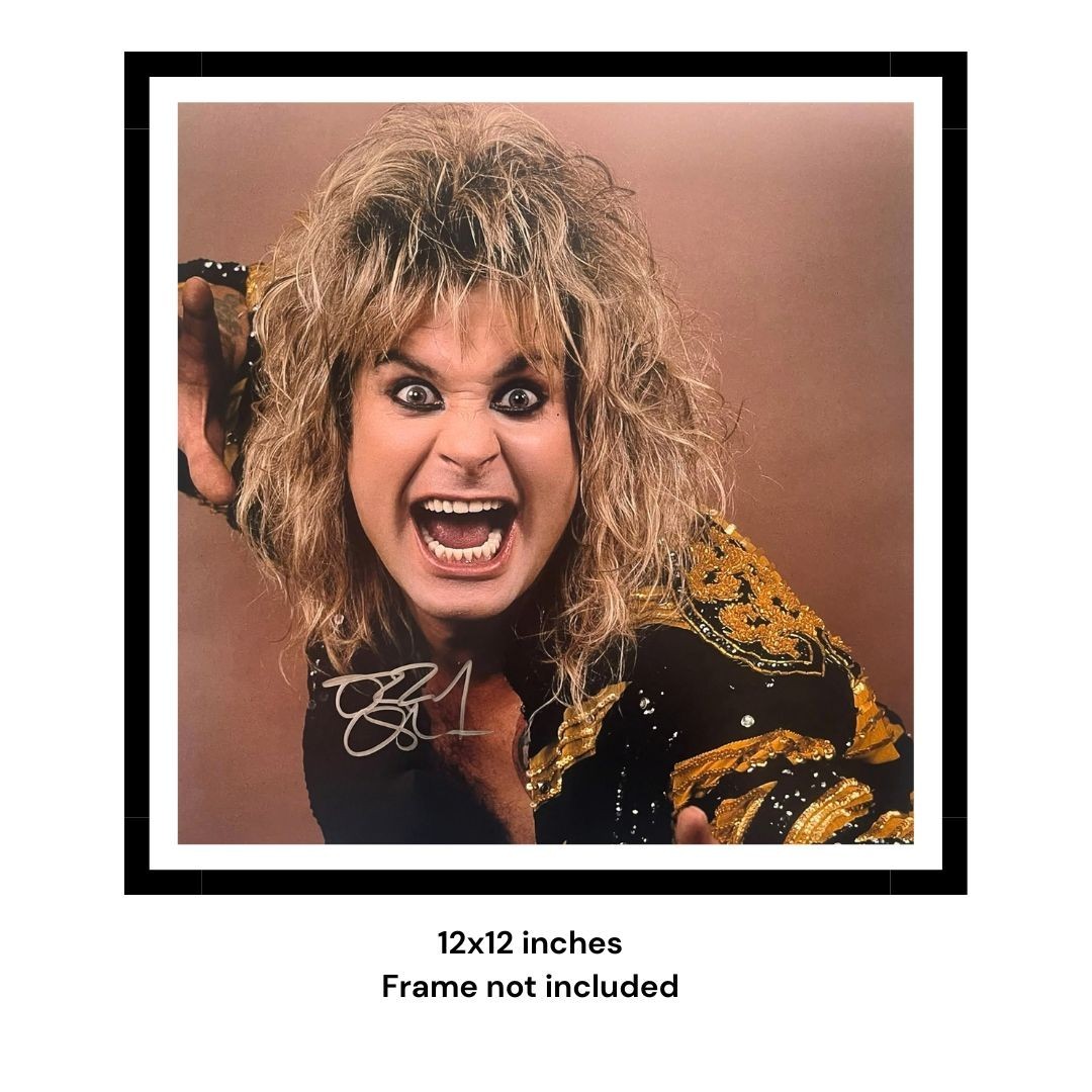 Late Ozzy Osbourne Hand Signed 12x12 Photo Black Sabbath Legend COA PSA Approved