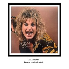 Late Ozzy Osbourne Hand Signed 12x12 Photo Black Sabbath Legend COA PSA Approved picture
