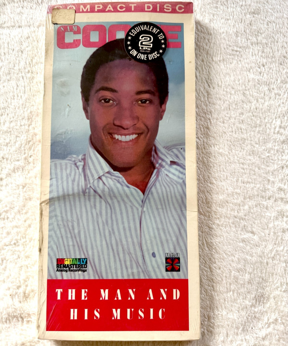 SAM COOKE CD SEALED LONGBOX MAN AND HIS MUSIC 2 ALBUM SET PROMO HYPE STICKER LP