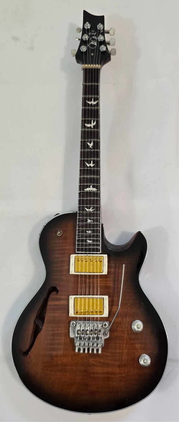 Guitar Miniature  Neal Schon Charcoal Burst By Axe Heaven with Adjustable Stand