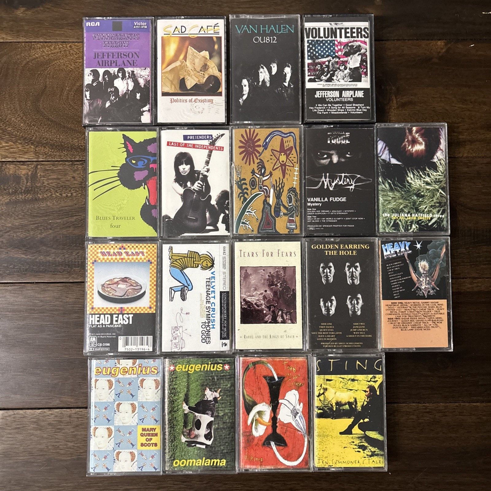 Vintage 18 1970s-90s ROCK Audio Cassette Tape Bundle Music Lot