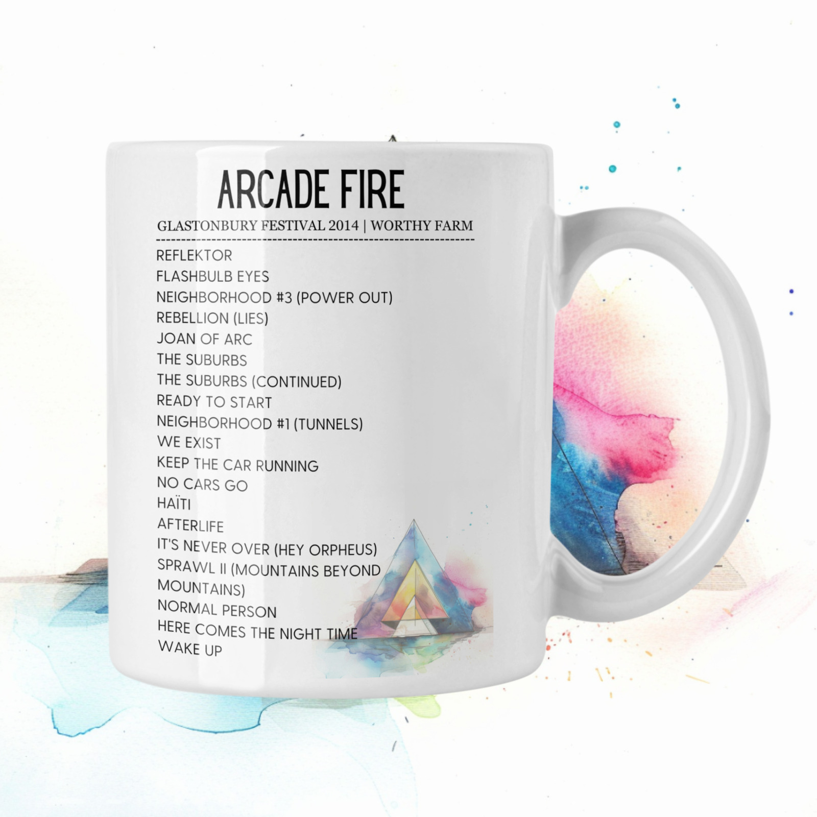 Arcade Fire Glastonbury Festival 2014 Setlist Mug