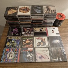 Lot of 87 Empty CD Cases Plus 87 Loose Discs Rock Hip Hop Metal Scratched Cracks picture