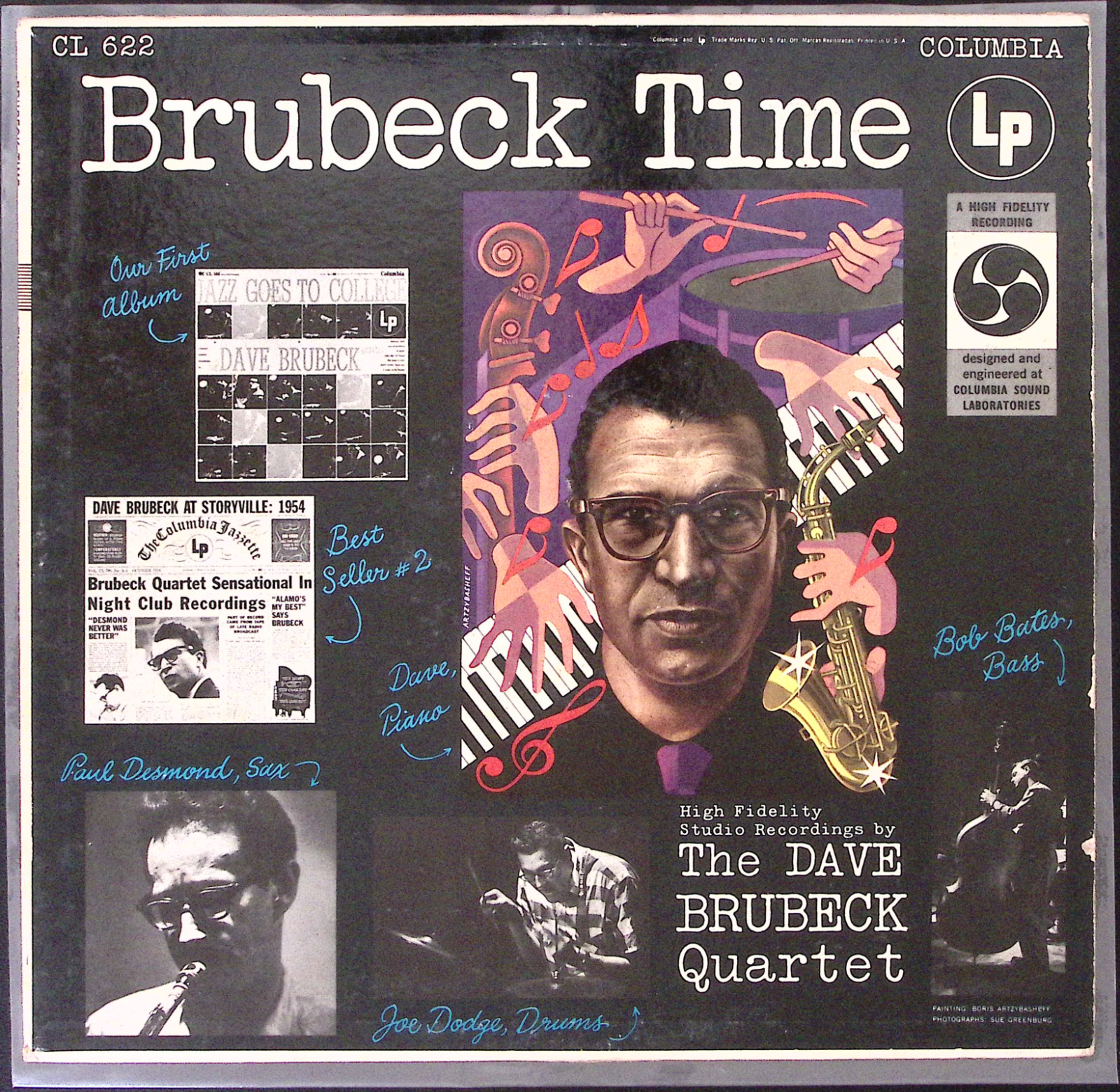 THE DAVE BRUBECK QUARTET BRUBECK TIME COLUMBIA RECORDS VINYL LP  159-8W