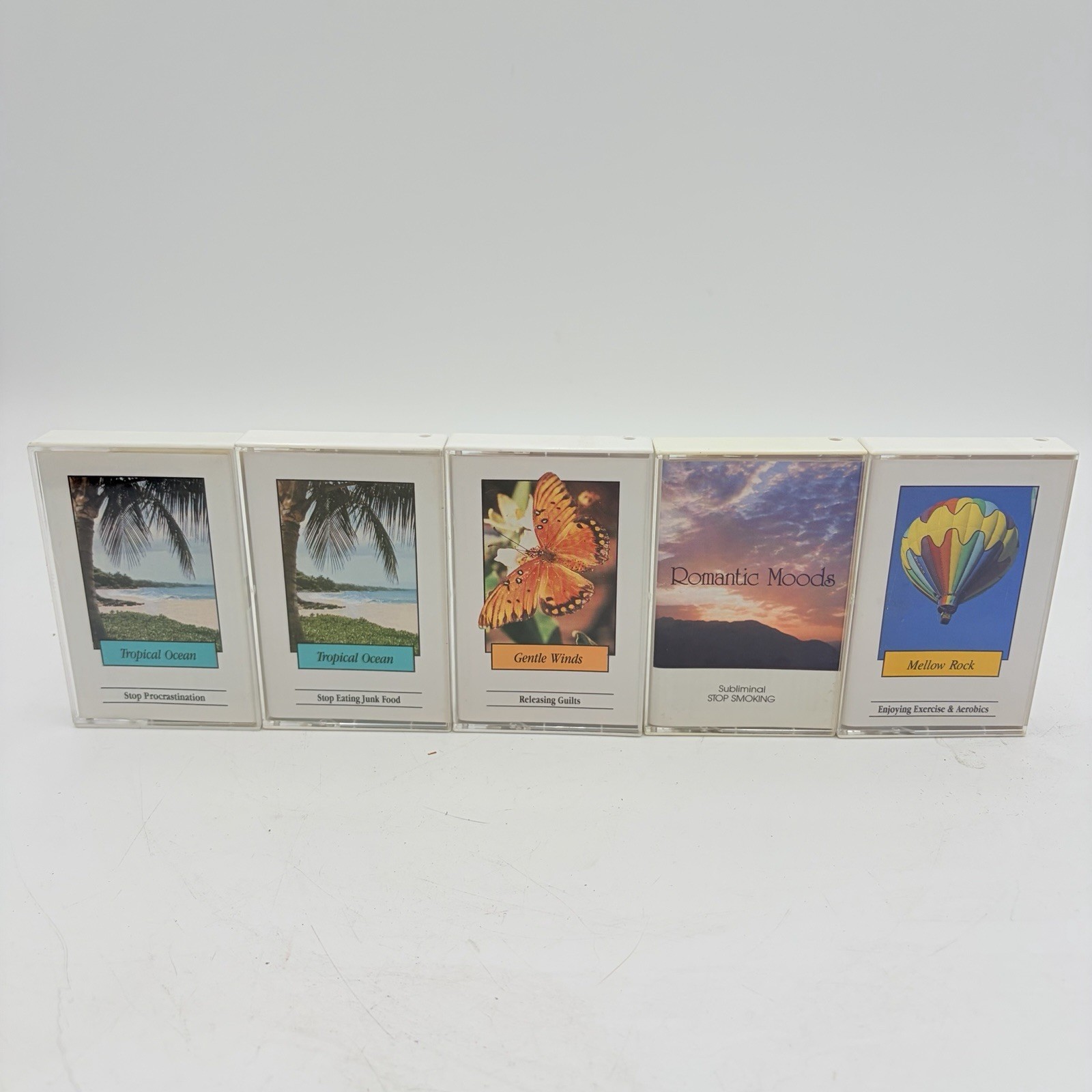 5 SUBLIMINAL Cassette Tape Lot Stop Smoking Procrastination Exercise Relaxation