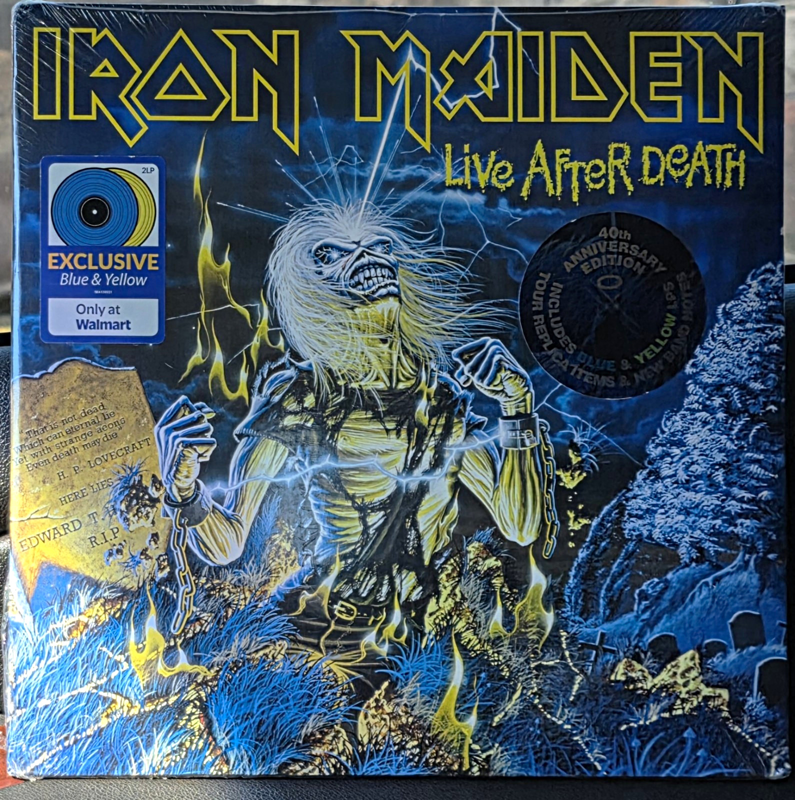 Iron Maiden Live After Death 40th Anniversary Exclusive Blue/Yellow Vinyl 2LP