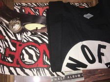 NOFX HALF ALBUM Poster & Shirt Bundle (Red Split Black Splatter Vinyl) Size L picture