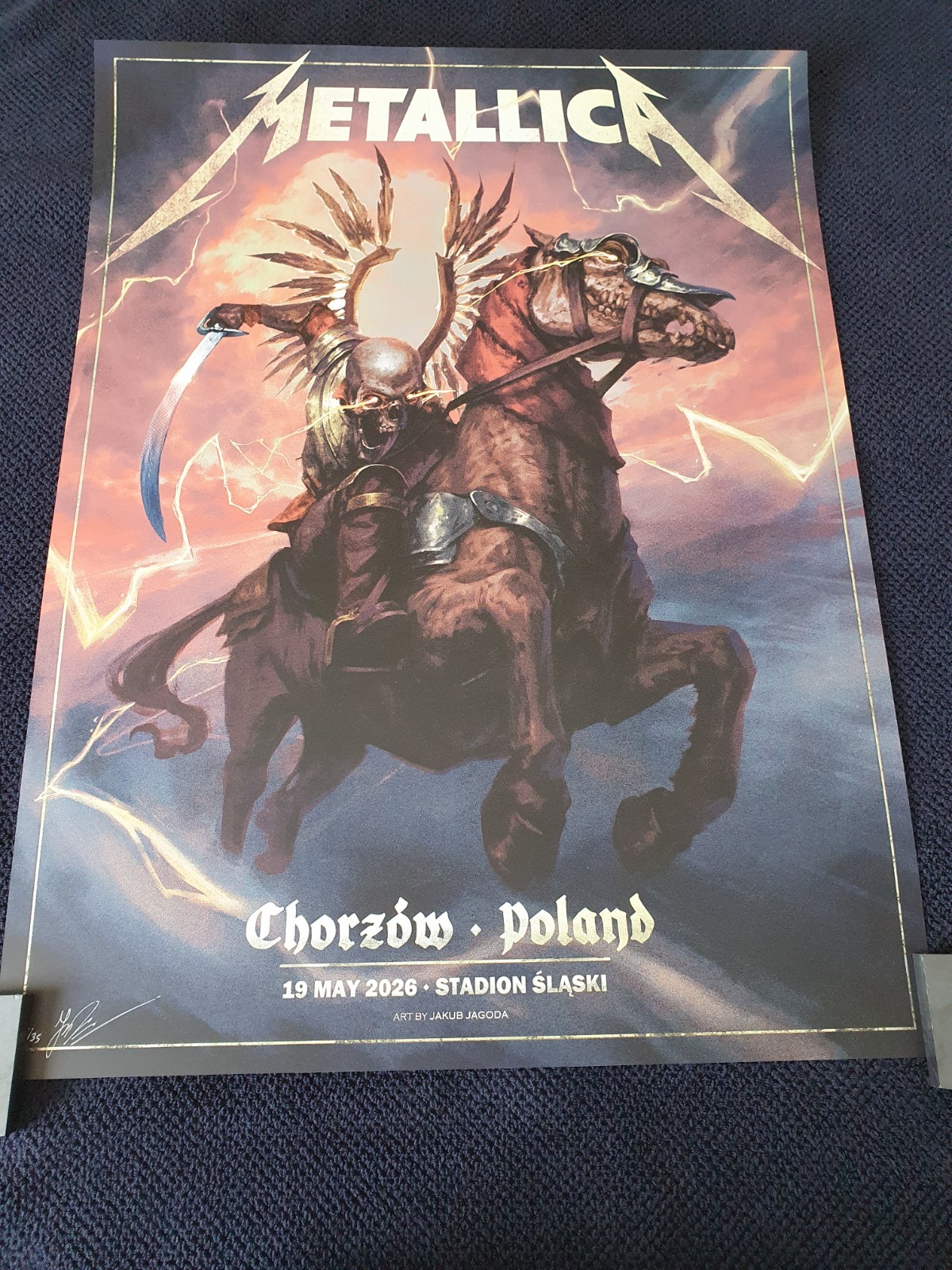 WOW Metallica FOIL Poster-Chorzow Poland Pop Up-LTD /25 signed AP-FREE Fan Cards