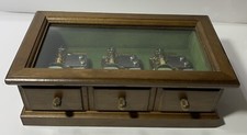 Vintage RARE LINDEN Three Song Japanese Music Box  7”W Works BEAUTIFULLY READ picture