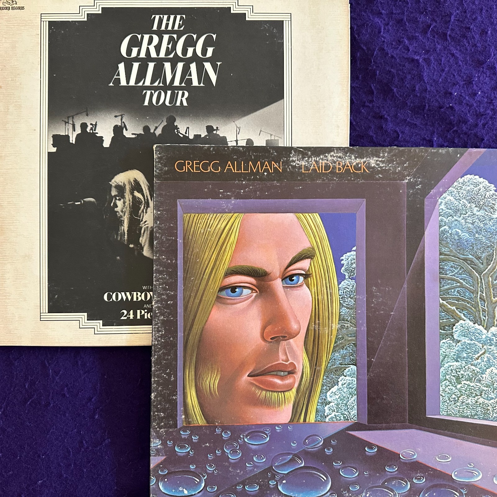 2x LOT Play Tested EX+ ~ GREGG ALLMAN The Tour / Laid Back (Debut) 2LP