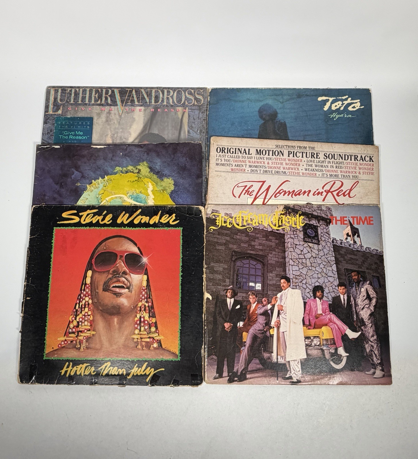 Vintage Rock Soul R&B Vinyl Records Lot of 6 LPs Toto Stevie Wonder Yes