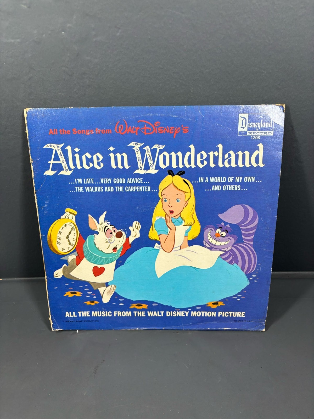 Vintage Disney Alice in Wonderland Vinyl LP Disneyland Record 1208 Camarata 1959