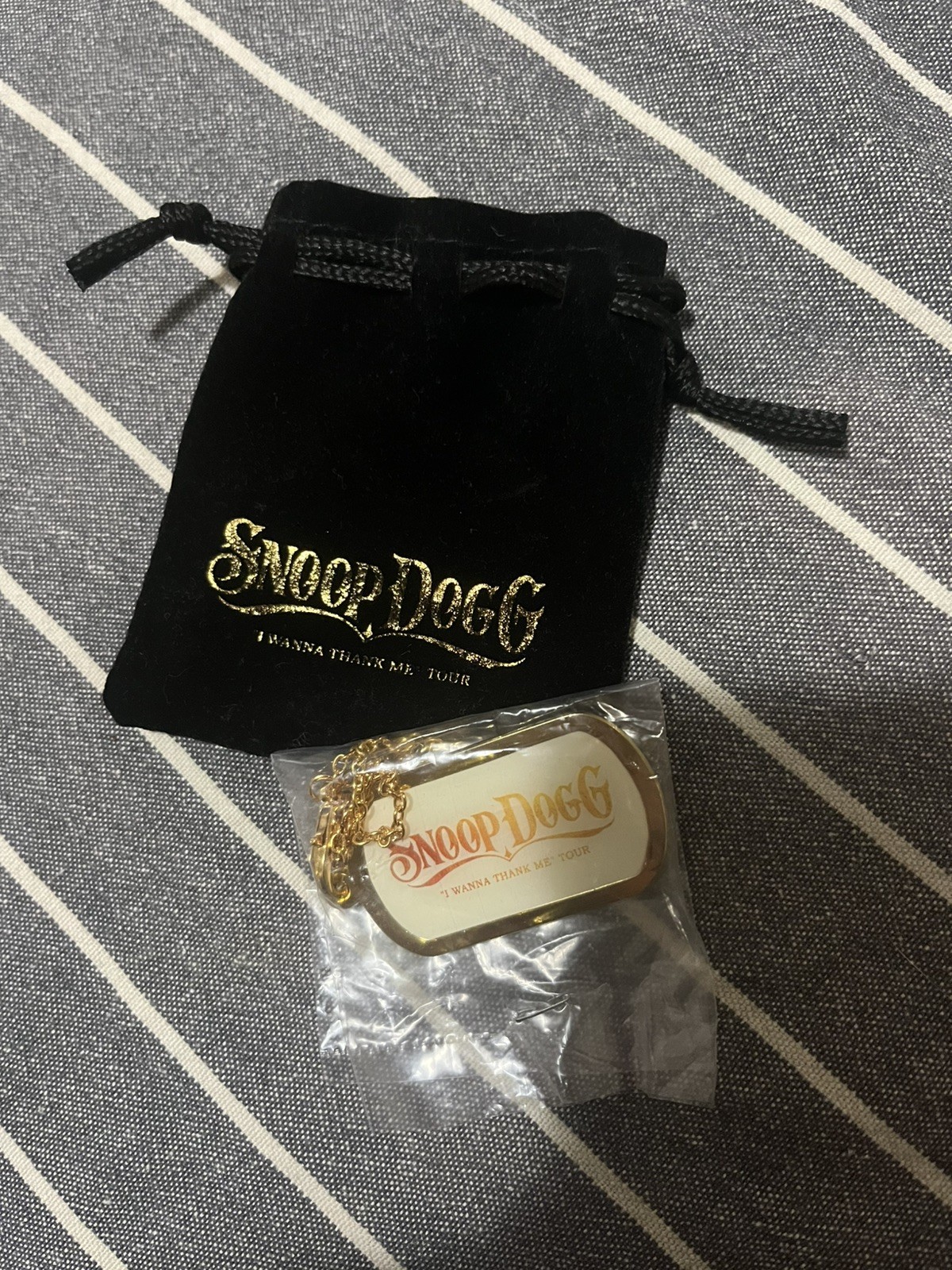Official Snoop Dogg VIP Gold Dog Tag I Wanna Thank Me Aus Tour Sealed