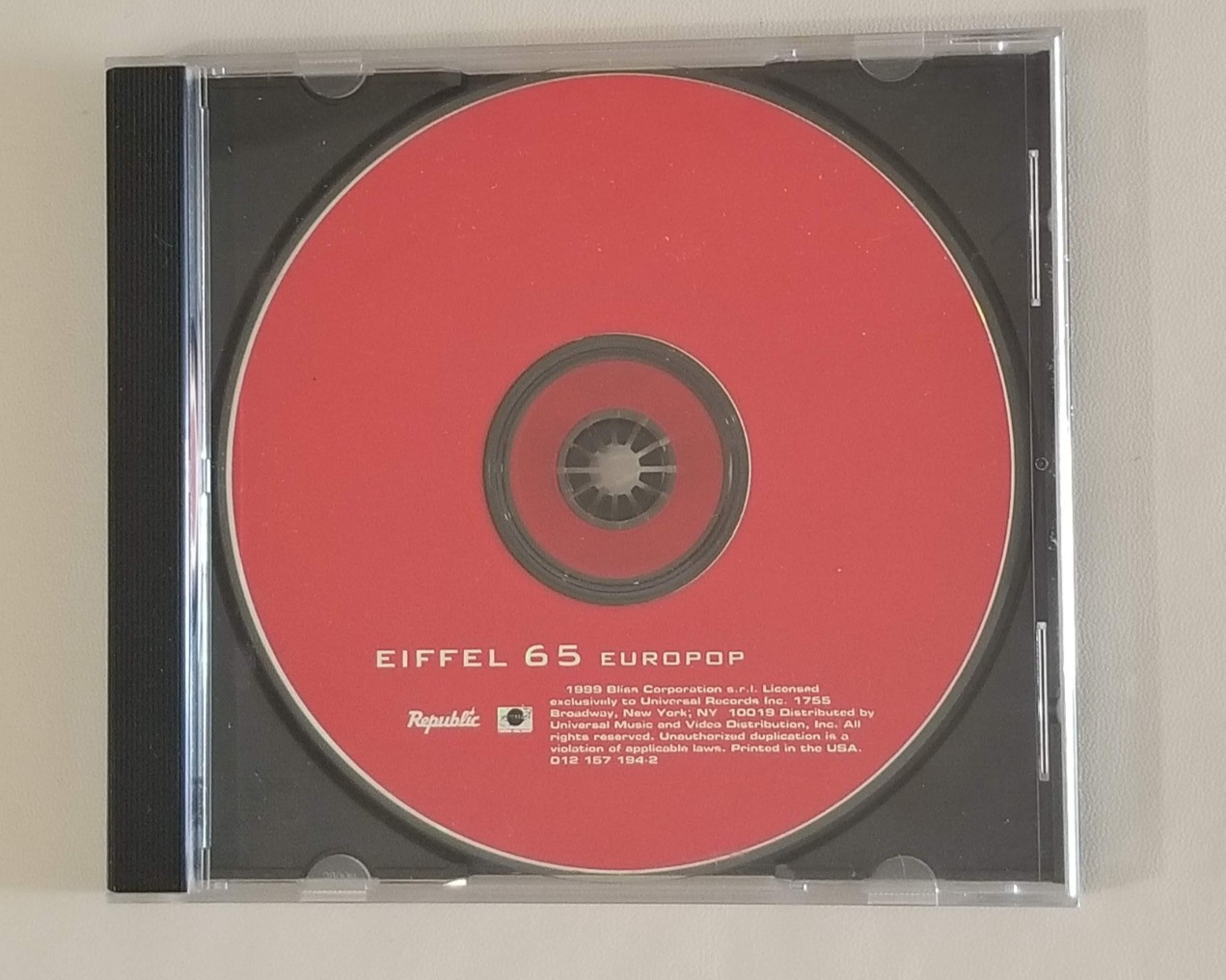 Europop by Eiffel 65 (CD, Nov-1999, Uptown/Universal) NO BOOKLET