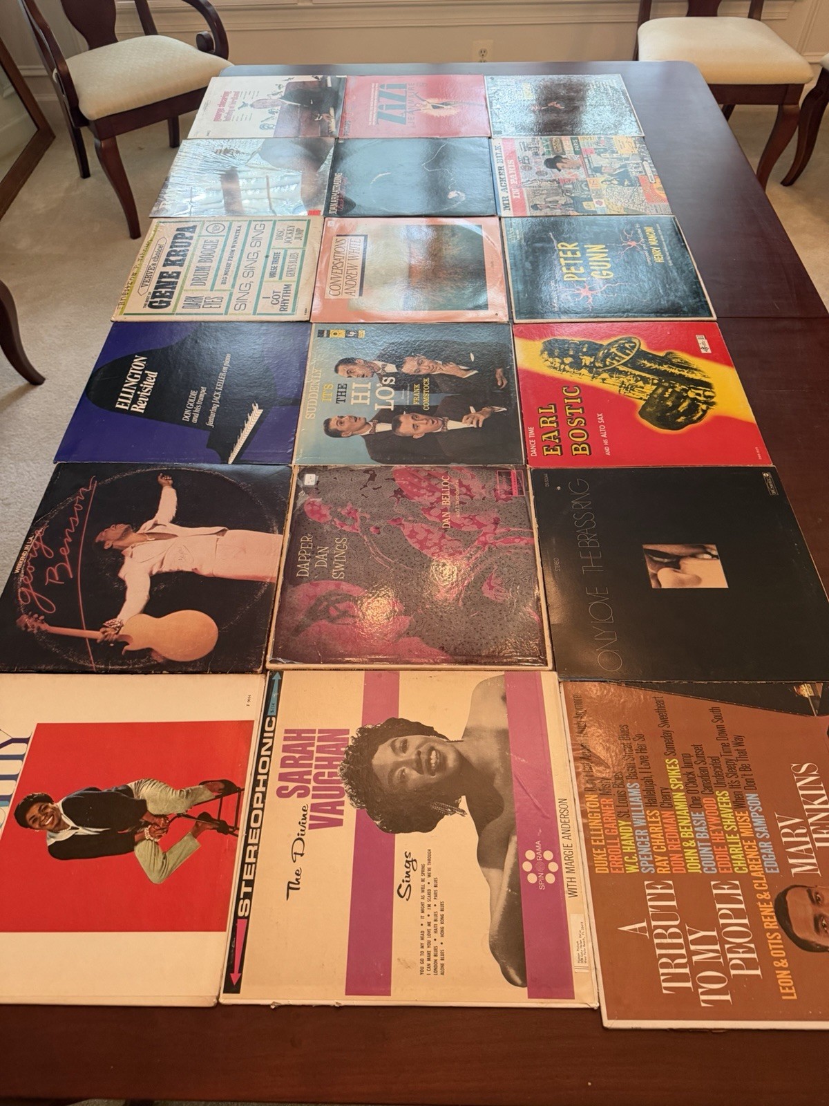 18 LP Vinyl Lot Jazz Sarah Vaughan George Benson Mancini Krupa Bostic Vintage