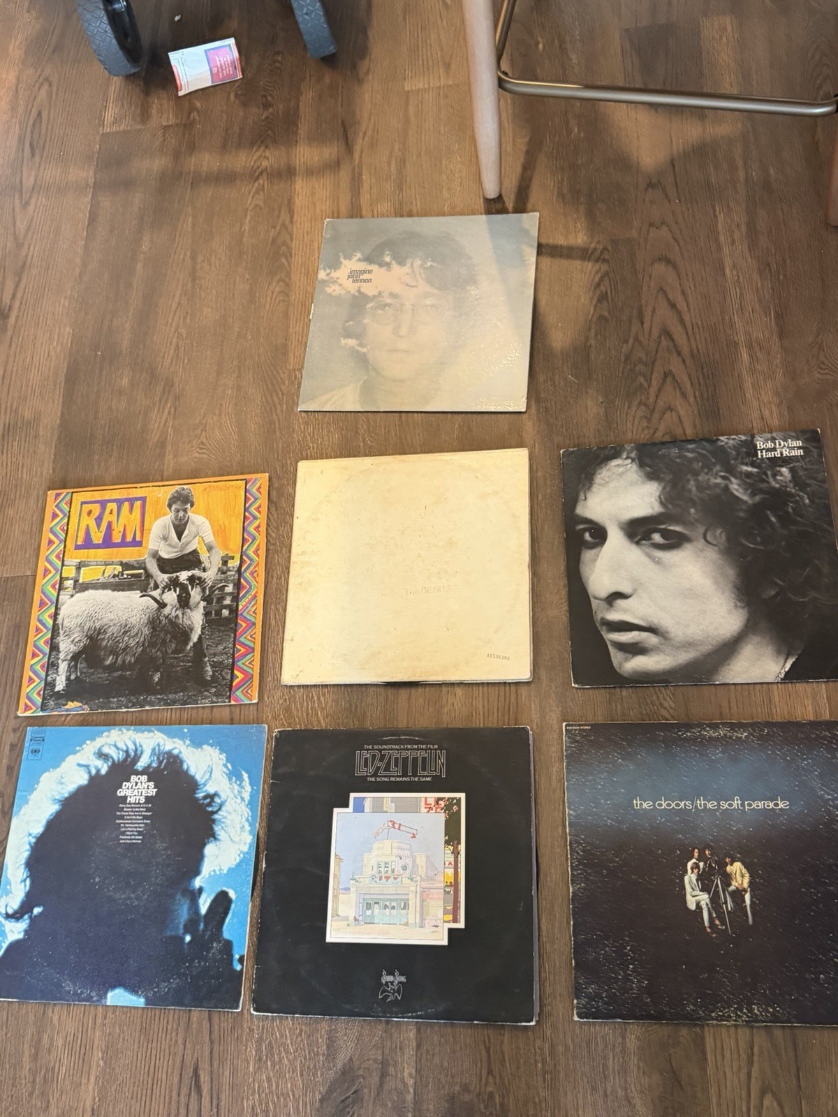 Classic Rock Vinyl Lot 7 Albums Beatles Zeppelin Doors Dylan Lennon McCartney