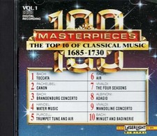 100 Masterpieces Vol.1 - Top 10 Classical Music 1685-1730 ~ Classical ~ CD ~ VG picture