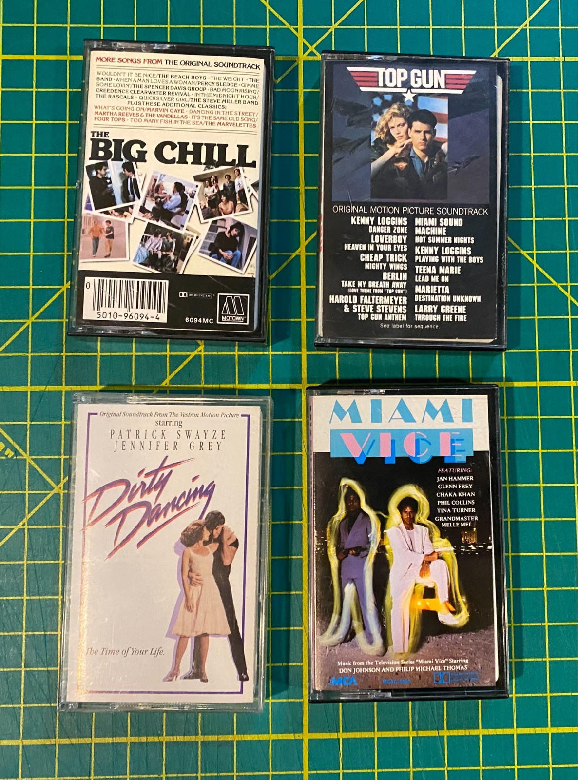 Vintage 80s Soundtrack Cassette Tape Lot Top Gun Miami Vice Dirty Dancing Big