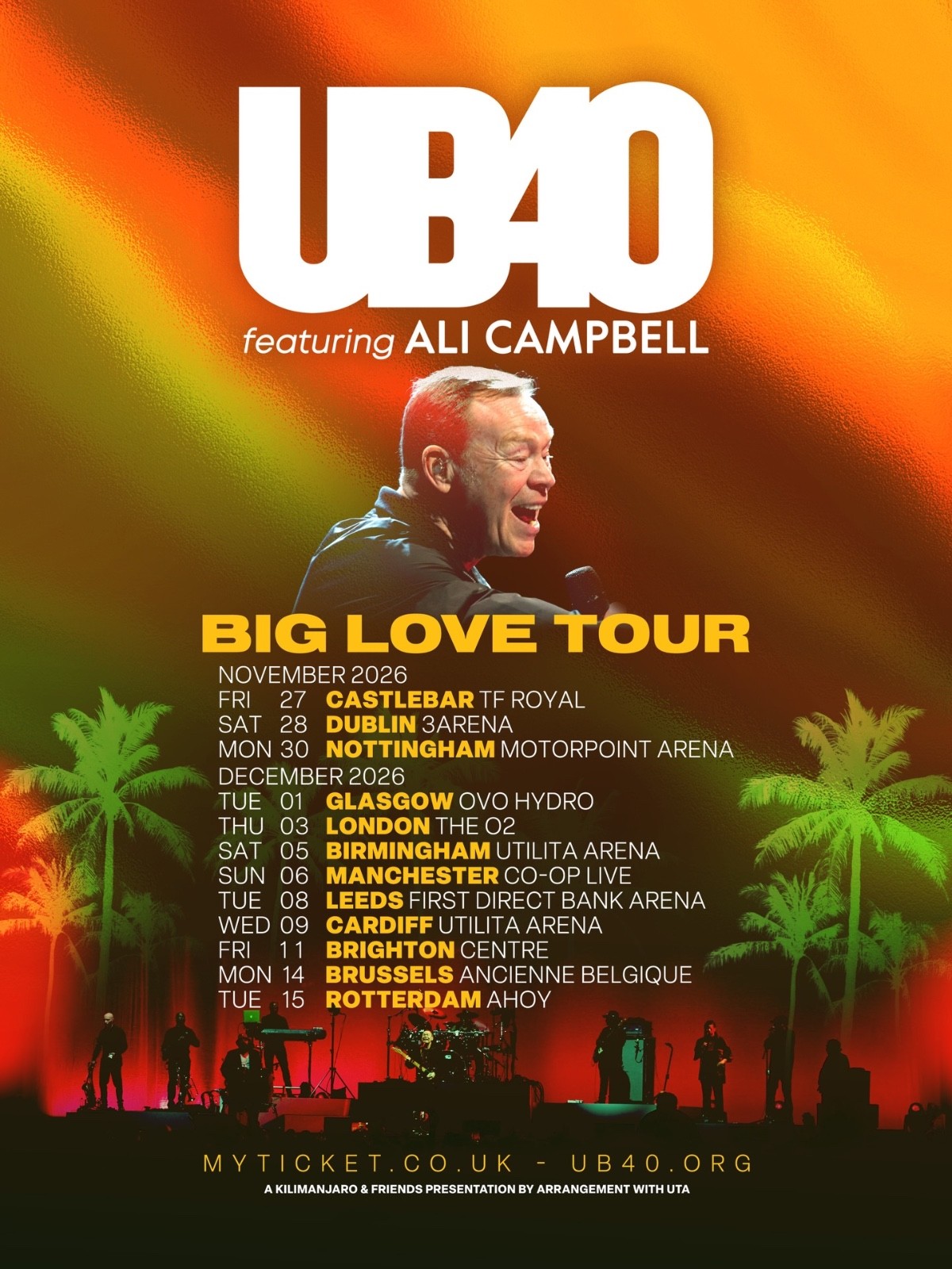 UB40 Ali Campbell UK Tour 2026 Music A3 A4 Print Poster Unframed