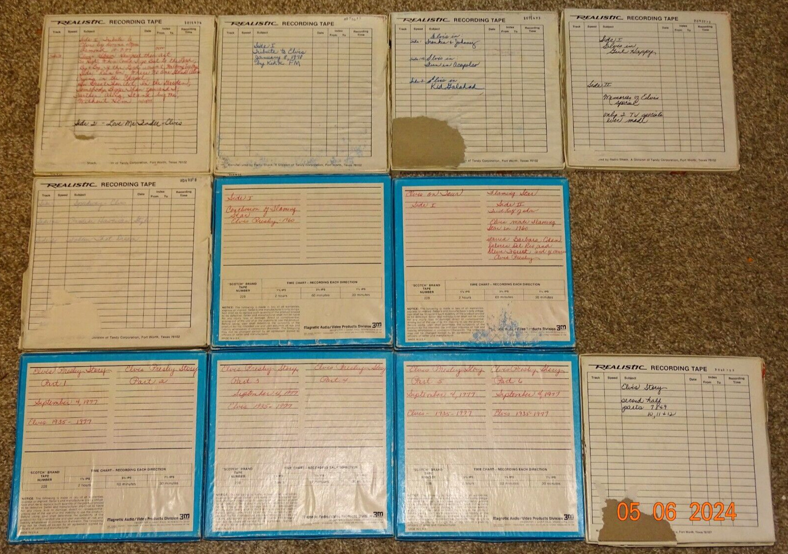 RARE Vintage Lot of 11 Pre- Recorded Reel to Reel Tapes ELVIS 1970's Recordings