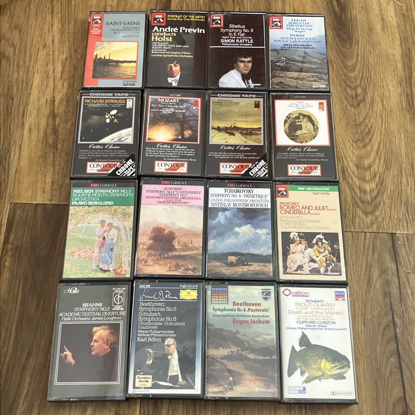 Classical Music Joblot 16 x Cassette Tapes Vintage Beethoven Schubert Brahms Etc
