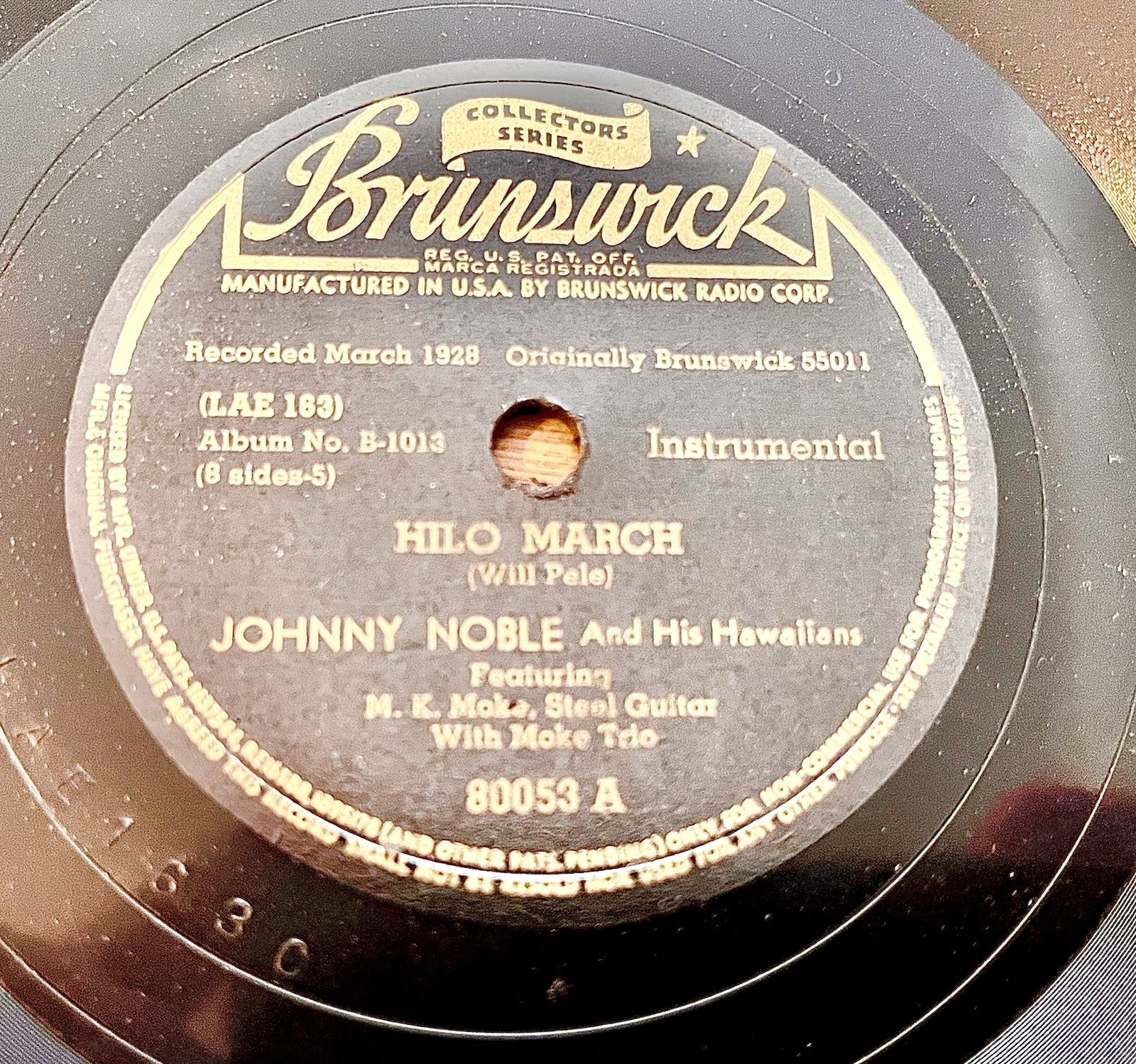 Hawaiian 78rpm: Hilo March & Moana Chimes By M. K. Moke With The Moke Trio: