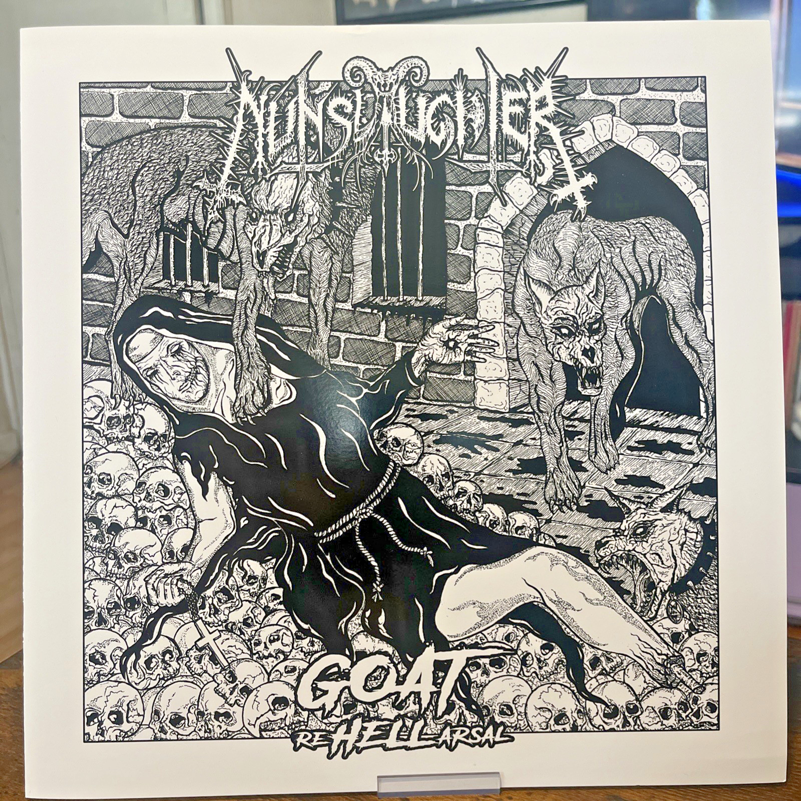 Nunslaughter- Goat ReHELLarsal (LP, 2019, Death Metal) Clear Vinyl, NM