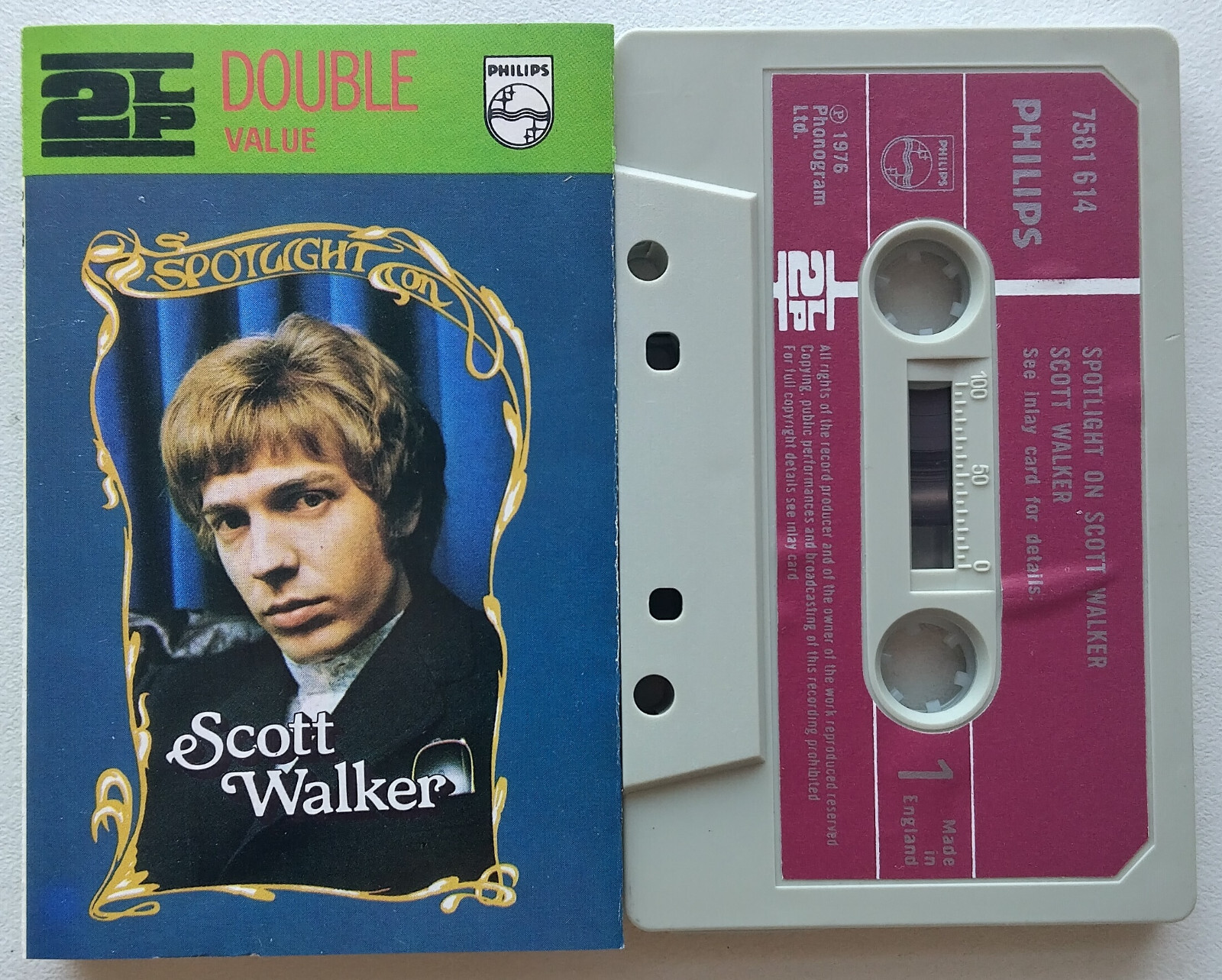 SCOTT WALKER - SPOTLIGHT ON (PHILIPS 7581614) 1976 UK CASSETTE TAPE 2LP