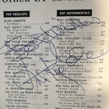 AUTOGRAPHED Nat 'King' Cole EP Capitol 7