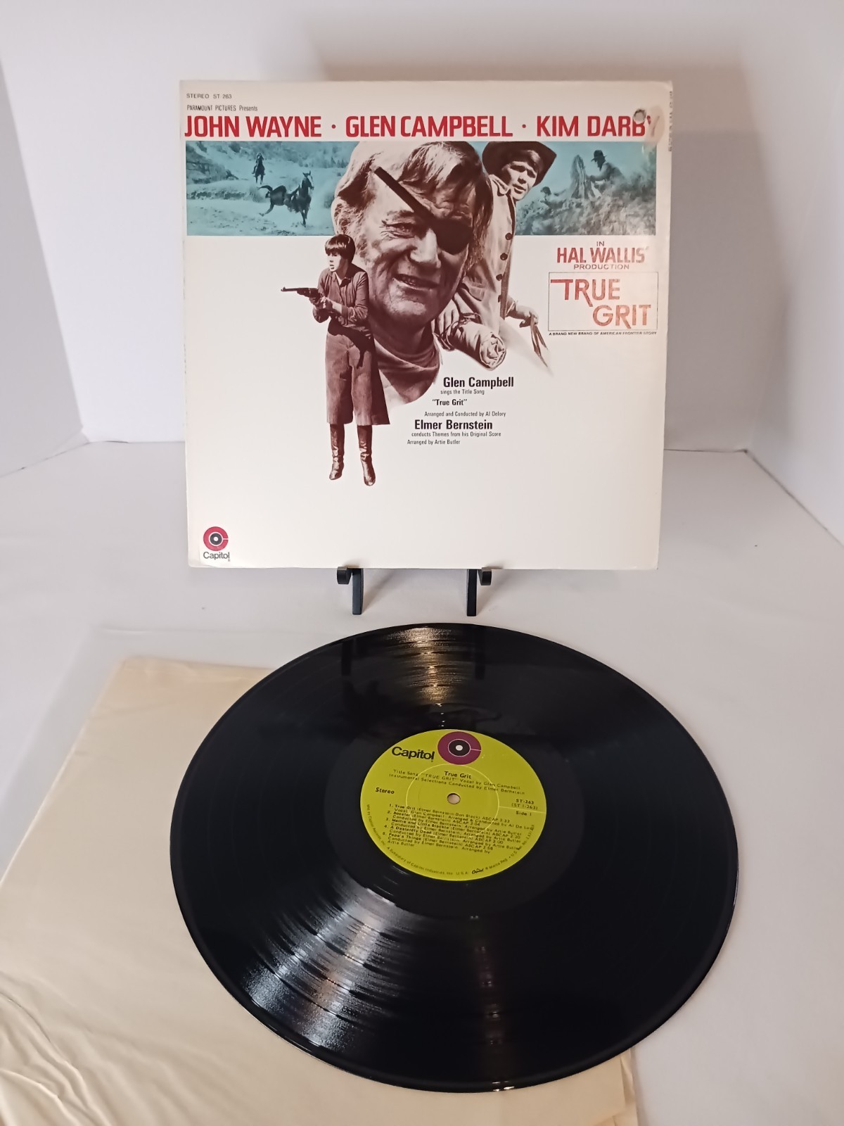 TRUE GRIT: John Wayne Soundtrack US Capitol  ’69 Vinyl LP Elmer Bernstein
