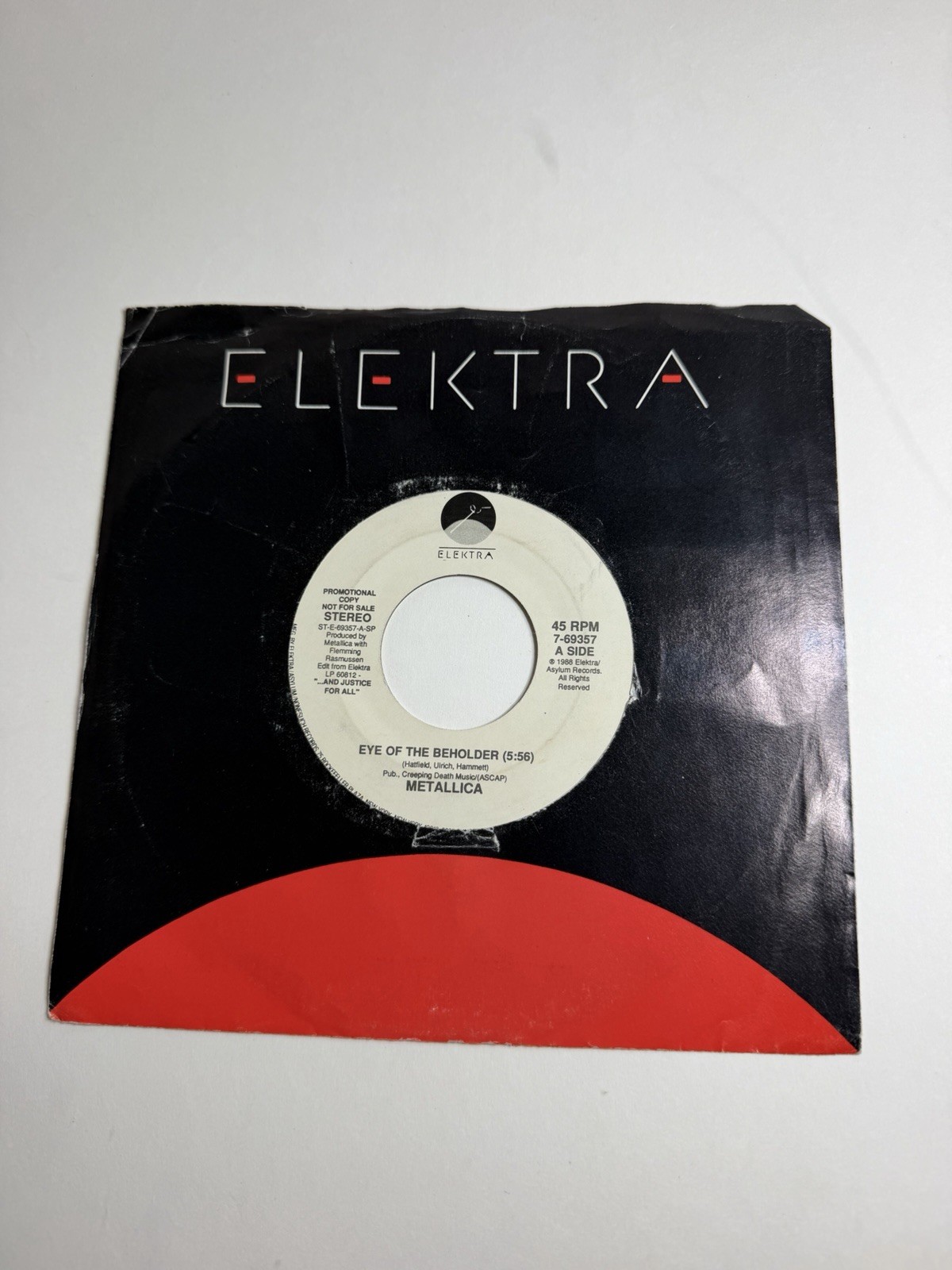 Metallica Eye of the Beholder 7” Vinyl Single VG 1998 Elektra 7-69357 Misprint