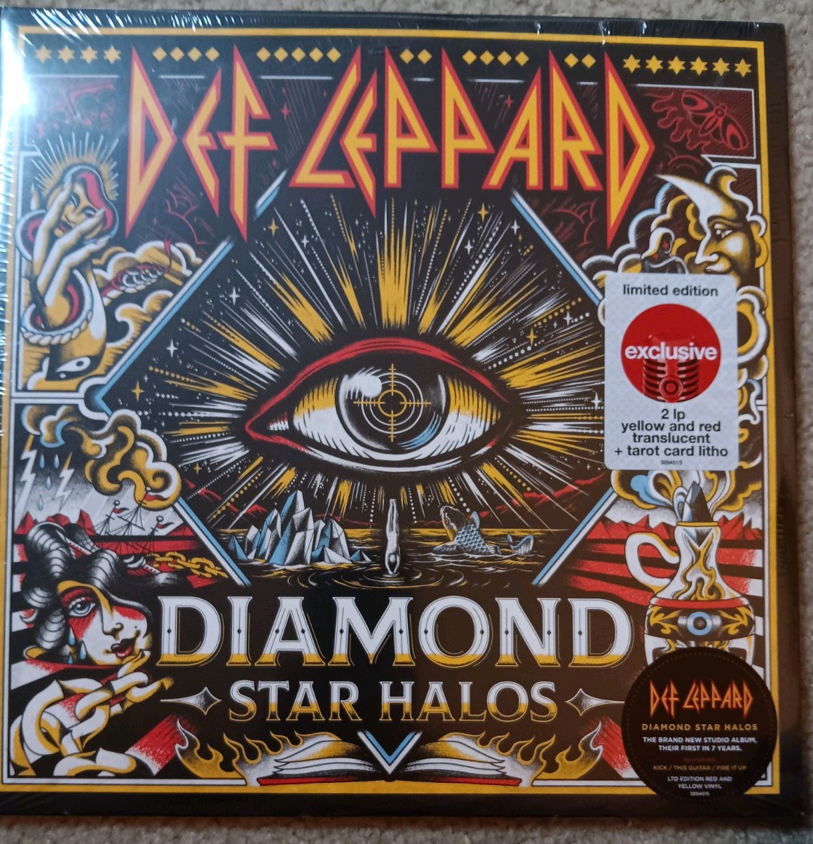 Def Leppard Diamond Star Halos Vinyl- 2LP Yellow and RED New Sealed. TRANSLUCENT