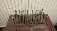 Vintage black 1960s Wire Vinyl Record Storage Rack 7” Singles Stand picture