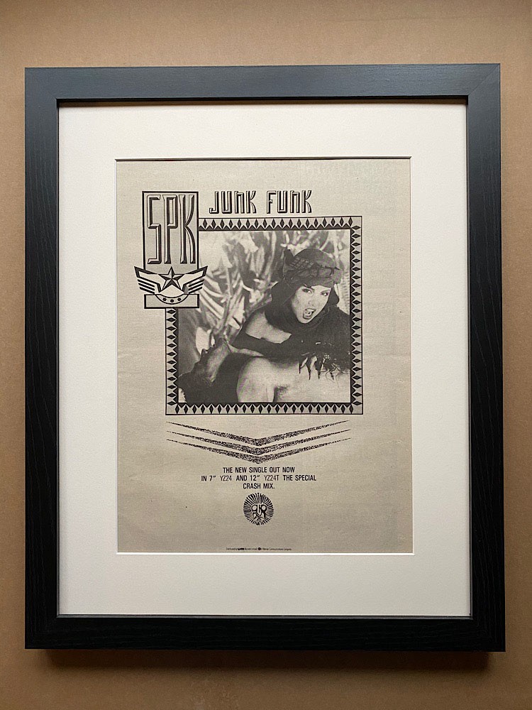 SPK JUNK FUNK (FRAMED) POSTER SIZED original music press advert from 1984 - The