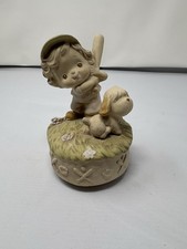 Vintage Music Box Boy with Baseball Bat & Dog – “Take Me Out to the Ball Game” picture