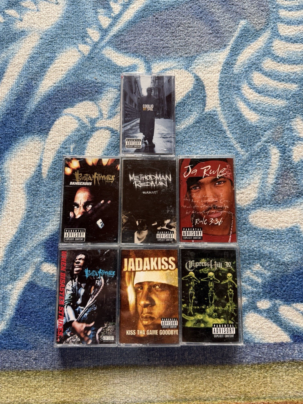Lot of  7 Vintage HipHop Rap Cassette Cypress Hill Methodman Busta Rhymes Coolio