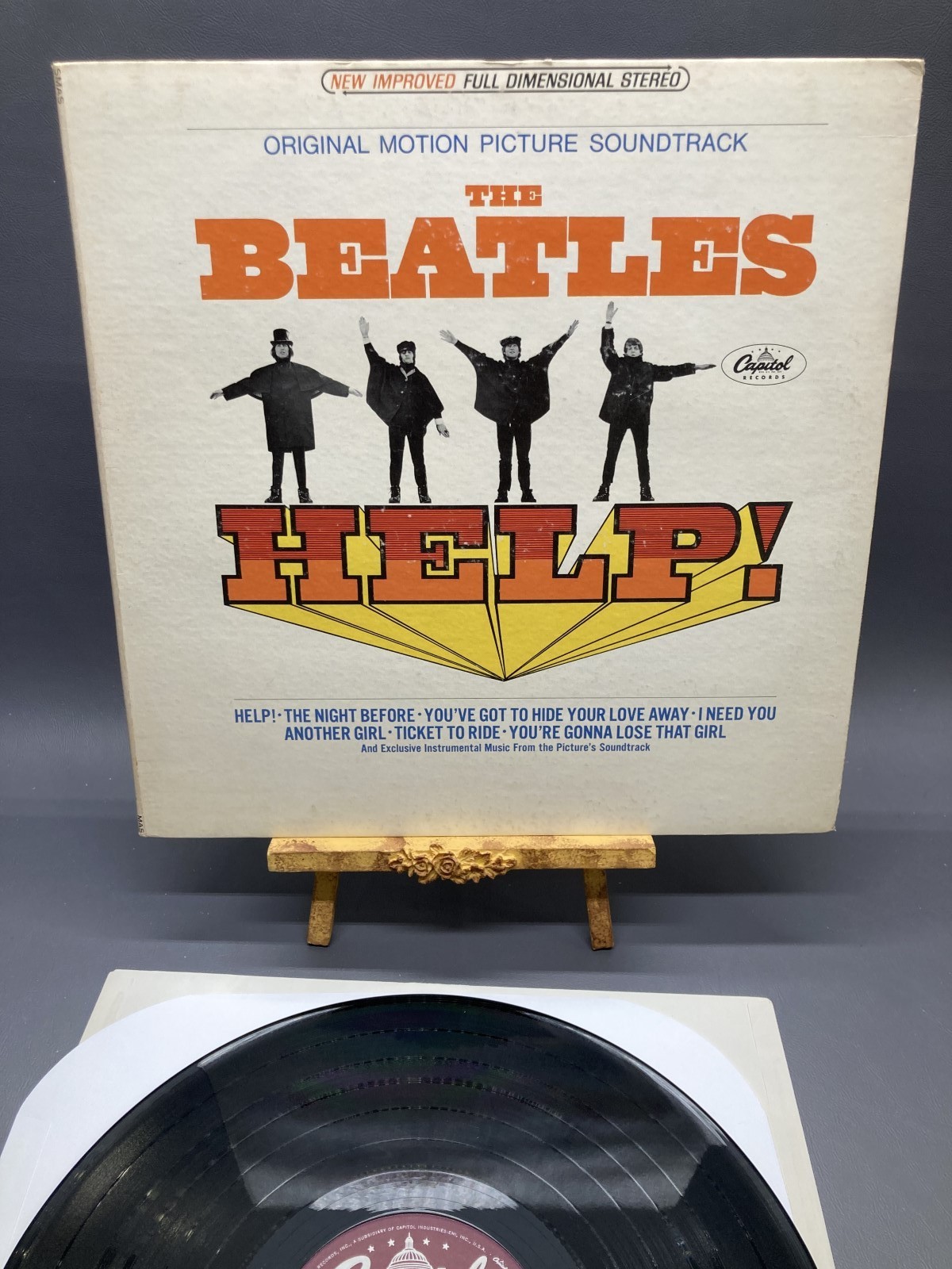 Beatles Help US Soundtrack LP Capitol Purple Label Reissue Gatefold EX/EX/EX