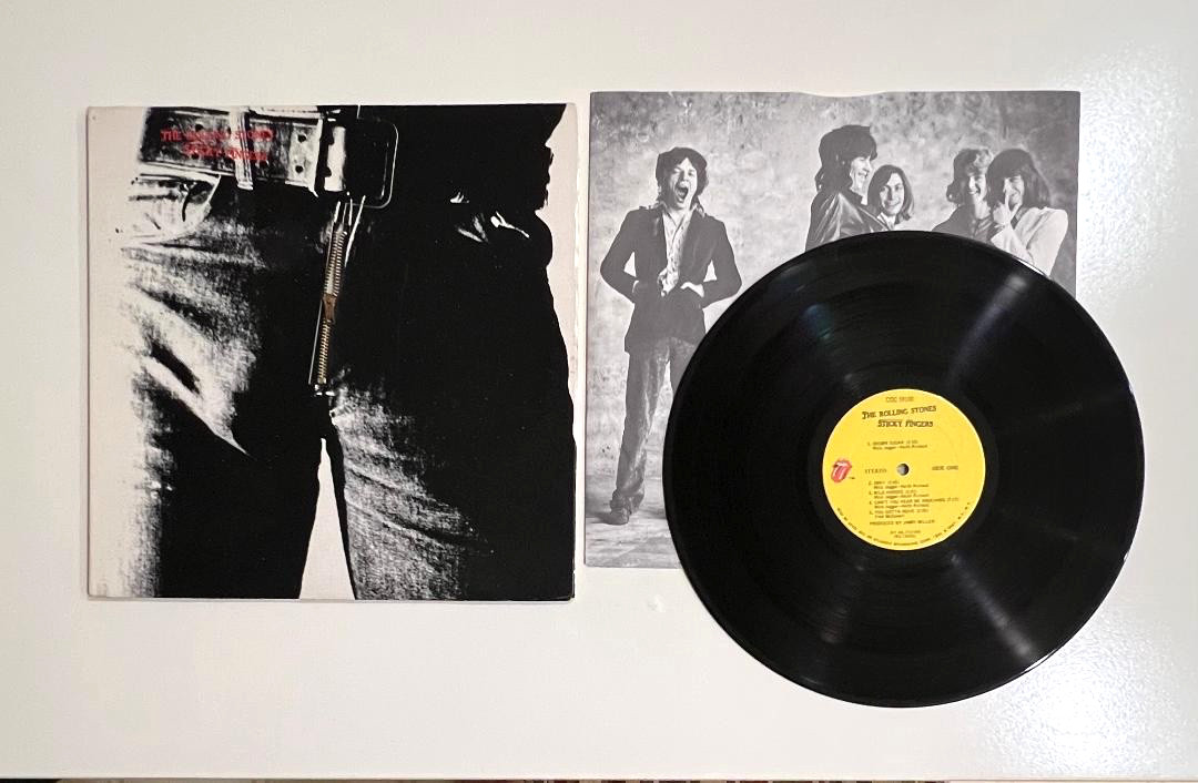 The Rolling Stones STICKY FINGERS Vinyl LP Record 1971 Zipper Cover-Zipper Works