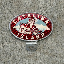 1950 Era Catalina Island California License Plate Topper Los Angeles Guitar picture