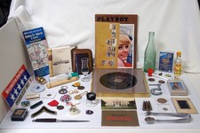 Vintage Grandpas Mens Junk Drawer Lot Coins Gemstones Vinyl Record, Playboy, etc picture
