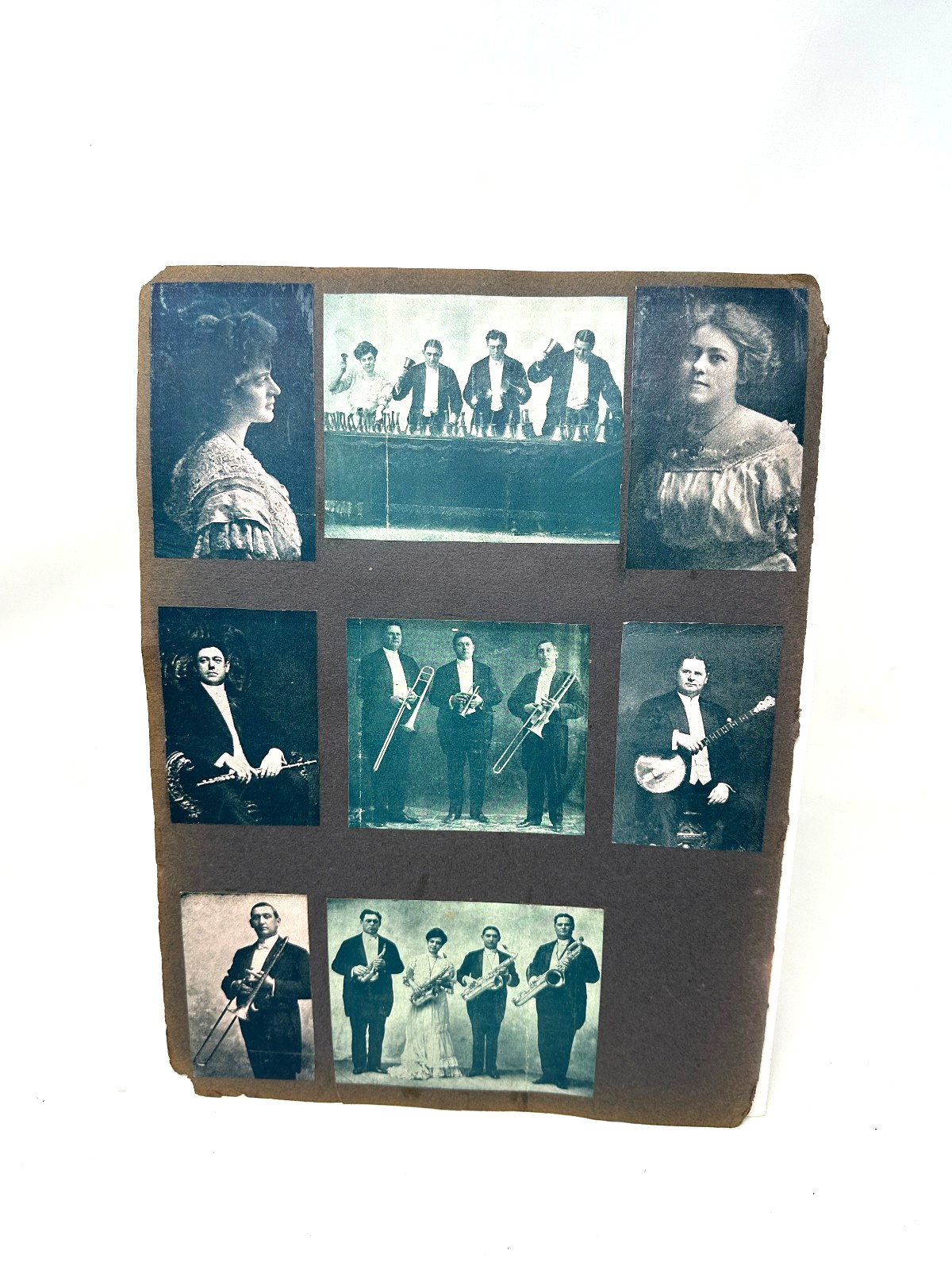 c1910 Vaudeville Theatre Program Clippings Musical Acts Handbells Brass Banjo